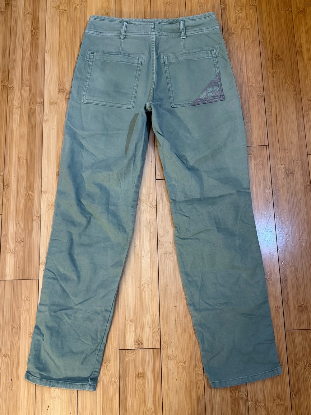 Anthropologie The Wanderer Green Button Front Utility Embellished Pants Size 26 - Picture 5 of 15